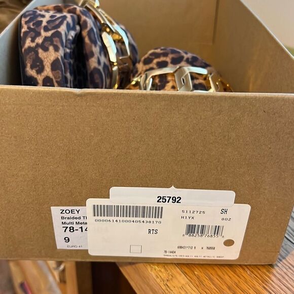 Good American Zoey Chain Platform Slides Leopard New Size 6 - Picture 8 of 8